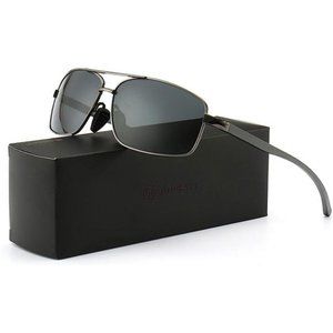 Mens Ultra Lightweight Rectangular Polarized Sunglasses UV400 Protection